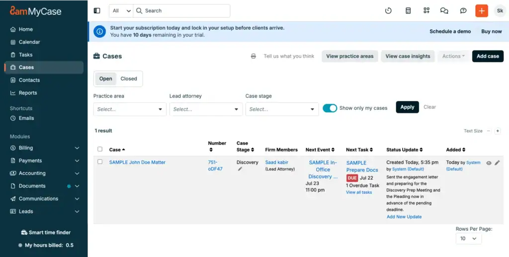 MyCase - CIlo - Best CRM for Small law firms